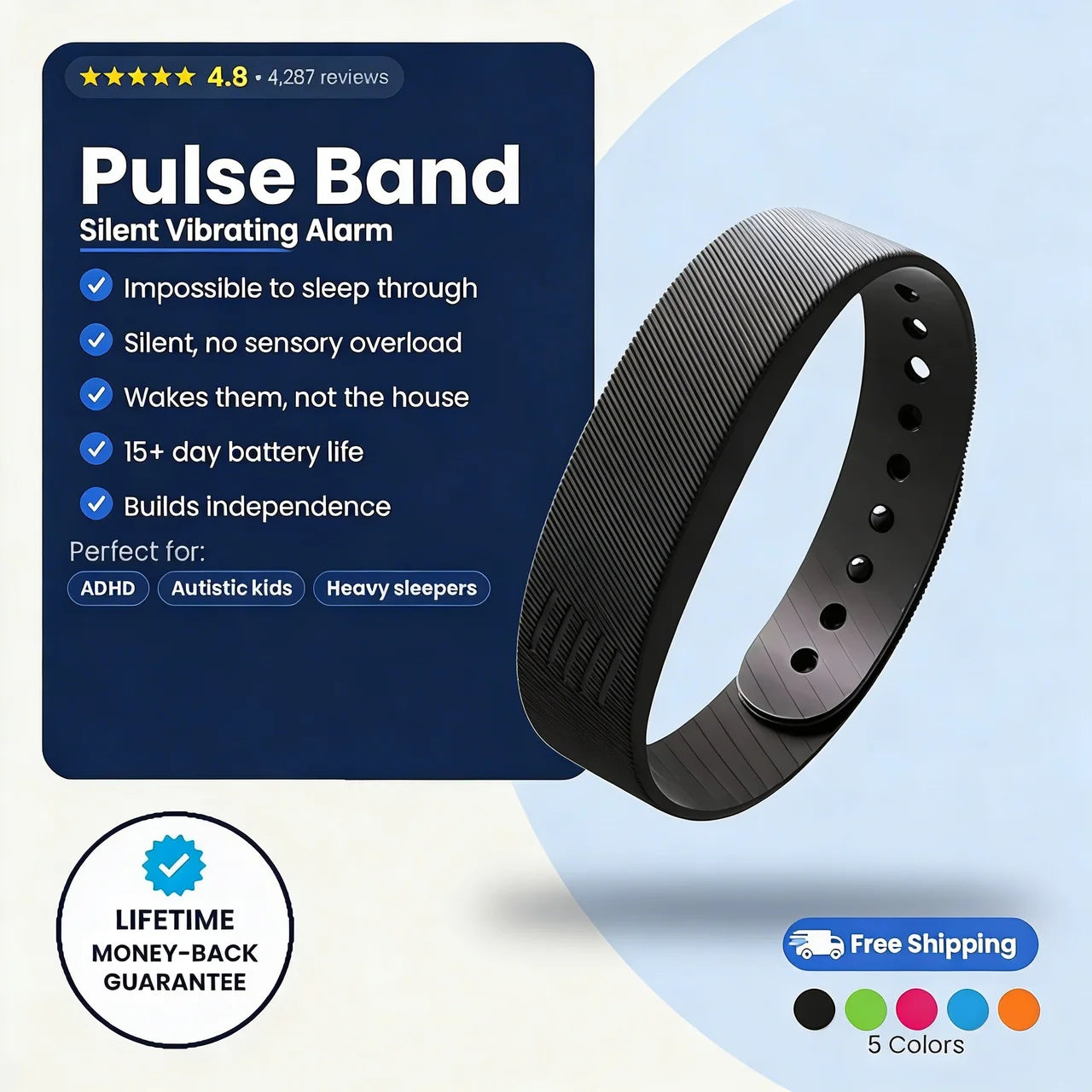 PulseBand | Stop Being Your ADHD Kid's Alarm Clock